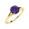 Image 2 : Natural 1.41 CTW Amethyst Solitaire Ring 14K Yellow Gold