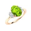 Image 2 : Natural 1.70 CTW Peridot & Diamond Engagement Ring 14K Rose Gold