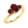 Image 2 : Natural 1.19 CTW Garnet Solitaire Ring 14K Yellow Gold