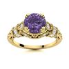 Image 1 : Natural 1.76 CTW Iolite & Diamond Engagement Ring 18K Yellow Gold