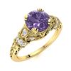 Image 2 : Natural 1.76 CTW Iolite & Diamond Engagement Ring 18K Yellow Gold
