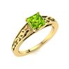 Image 2 : Natural 0.92 CTW Peridot Solitaire Ring 18K Yellow Gold