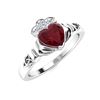 Image 2 : Natural 0.66 CTW Ruby & Diamond Engagement Ring 14K White Gold