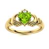 Image 1 : Natural 0.54 CTW Peridot & Diamond Engagement Ring 18K Yellow Gold