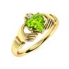 Image 2 : Natural 0.54 CTW Peridot & Diamond Engagement Ring 18K Yellow Gold