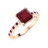 Image 2 : Natural 1.18 CTW Ruby & Diamond  Engagement Ring 18K Rose Gold