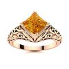 Image 1 : Natural 0.50 CTW Citrine Solitaire Ring 14K Rose Gold
