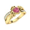 Image 2 : Natural 0.67 CTW Tourmaline & Diamond Engagement Ring 14K Yellow Gold