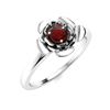 Image 2 : Natural 0.12 CTW Garnet Solitaire Ring 18K White Gold