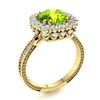 Image 2 : Natural 2.43 CTW Peridot & Diamond Engagement Ring 18K Yellow Gold