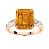 Image 1 : Natural 10.72 CTW Citrine & Diamond Engagement Ring 14K Rose Gold