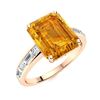 Image 2 : Natural 10.72 CTW Citrine & Diamond Engagement Ring 14K Rose Gold