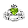 Image 1 : Natural 0.51 CTW Peridot Solitaire Ring 18K White Gold