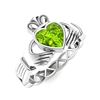 Image 2 : Natural 0.51 CTW Peridot Solitaire Ring 18K White Gold