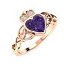Image 2 : Natural 1.57 CTW Amethyst & Diamond Engagement Ring 14K Rose Gold