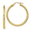 Image 1 : 10k Yellow Gold Diamond-cut Round Hoop Earrings - 30 mm