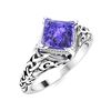 Image 2 : Natural 1.03 CTW Tanzanite Solitaire Ring 18K White Gold