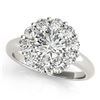 Image 1 : Natural 2.09 ctw Diamond Solitaire Halo Ring 14k White Gold