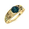 Image 2 : Natural 0.61 CTW Blue Diamond Solitaire Ring 14K Yellow Gold