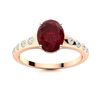 Image 1 : Natural 3.22 CTW Ruby & Diamond Engagement Ring 14K Rose Gold