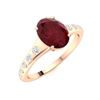 Image 2 : Natural 3.22 CTW Ruby & Diamond Engagement Ring 14K Rose Gold