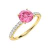 Image 2 : Natural 1.47 CTW Tourmaline & Diamond Engagement Ring 18K Yellow Gold