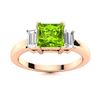 Image 1 : Natural 0.91 CTW Peridot & Diamond Engagement Ring 14K Rose Gold