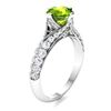 Image 2 : Natural 1.87 CTW Peridot & Diamond Engagement Ring 14K White Gold