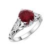 Image 2 : Natural 2.39 CTW Ruby & Diamond Engagement Ring 18K White Gold