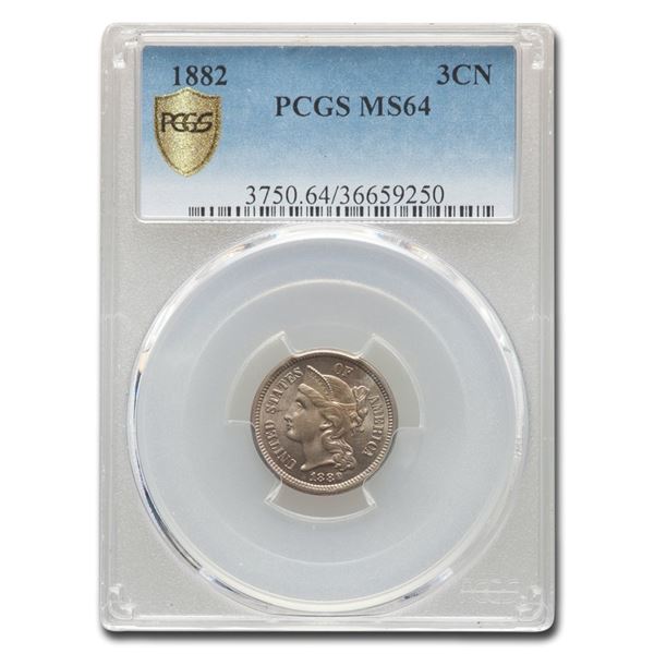 1882 Three Cent Nickel MS-64 PCGS