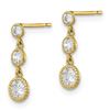 Image 2 : 10K Cubic Zirconia Triple Drop & Dangle Earrings - 48 mm