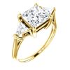 Image 1 : Natural 2.82 CTW 3-Stone Princess Cut & Trillions Diamond Ring 14KT Yellow Gold