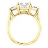 Image 3 : Natural 2.82 CTW 3-Stone Princess Cut & Trillions Diamond Ring 14KT Yellow Gold