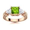 Image 1 : Natural 1.91 CTW Peridot & Diamond Engagement Ring 14K Rose Gold