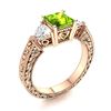 Image 2 : Natural 1.91 CTW Peridot & Diamond Engagement Ring 14K Rose Gold