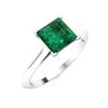 Image 2 : Natural 1.0 CTW Emerald Solitaire Ring 18K White Gold