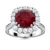 Image 1 : Natural 2.97 CTW Ruby & Diamond Engagement Ring 14K White Gold