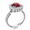 Image 2 : Natural 2.97 CTW Ruby & Diamond Engagement Ring 14K White Gold