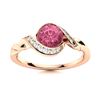 Image 1 : Natural 0.85 CTW Tourmaline & Diamond Engagement Ring 18K Rose Gold