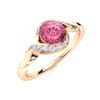 Image 2 : Natural 0.85 CTW Tourmaline & Diamond Engagement Ring 18K Rose Gold