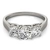 Image 1 : Natural 1.3 ctw Diamond 3 Stone Ring 14k White Gold