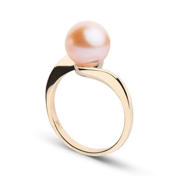 Gem Quality Pink Freshwater Pearl Serenity Solitaire Ring