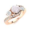Image 2 : Natural 1.41 CTW Rose Quartz & Diamond Engagement Ring 14K Rose Gold