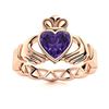 Image 1 : Natural 1.55 CTW Amethyst Solitaire Ring 14K Rose Gold