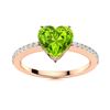 Image 1 : Natural 0.75 CTW Peridot & Diamond Engagement Ring 14K Rose Gold