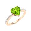 Image 2 : Natural 0.75 CTW Peridot & Diamond Engagement Ring 14K Rose Gold