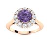 Image 1 : Natural 1.47 CTW Iolite & Diamond Engagement Ring 14K Rose Gold