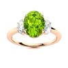 Image 1 : Natural 3.46 CTW Peridot & Diamond Engagement Ring 14K Rose Gold