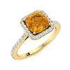 Image 2 : Natural 1.27 CTW Citrine & Diamond Engagement Ring 14K Yellow Gold