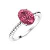 Image 2 : Natural 3.26 CTW Tourmaline Solitaire Ring 14K White Gold